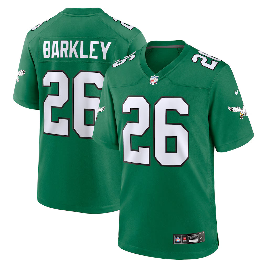 Men's Philadelphia Eagles Saquon Barkley Nike Kelly Green Alternate Game Jersey - Small