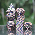 ucmehihihi Pyramid of Fate – Engraved Metal Dice , Glitter Inlay (7- Piece)