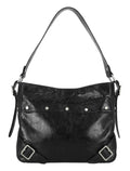 Harley-Davidson® Women's Corner Buckle Genuine Leather Hobo Purse - Black - #MHW218/08