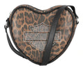 Harley-Davidson Women's Leopard Rhinestone Crossbody Heart Purse - Brown - Item # MHW227/99