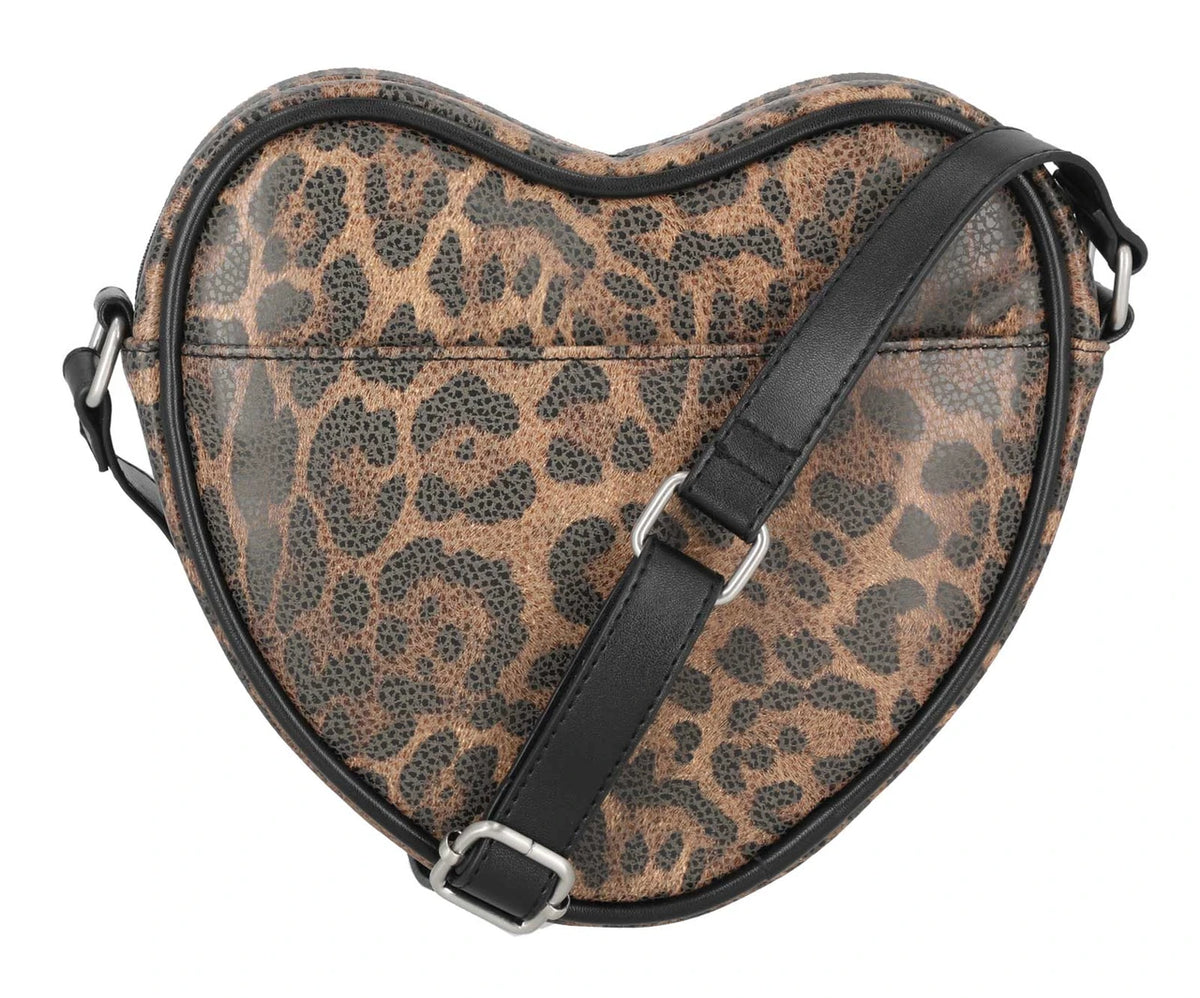 Harley-Davidson Women's Leopard Rhinestone Crossbody Heart Purse - Brown - Item # MHW227/99