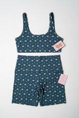 HAPPY CAMP3R - Women's XL - Athleisure Top and Short Set in Midnight Blossom