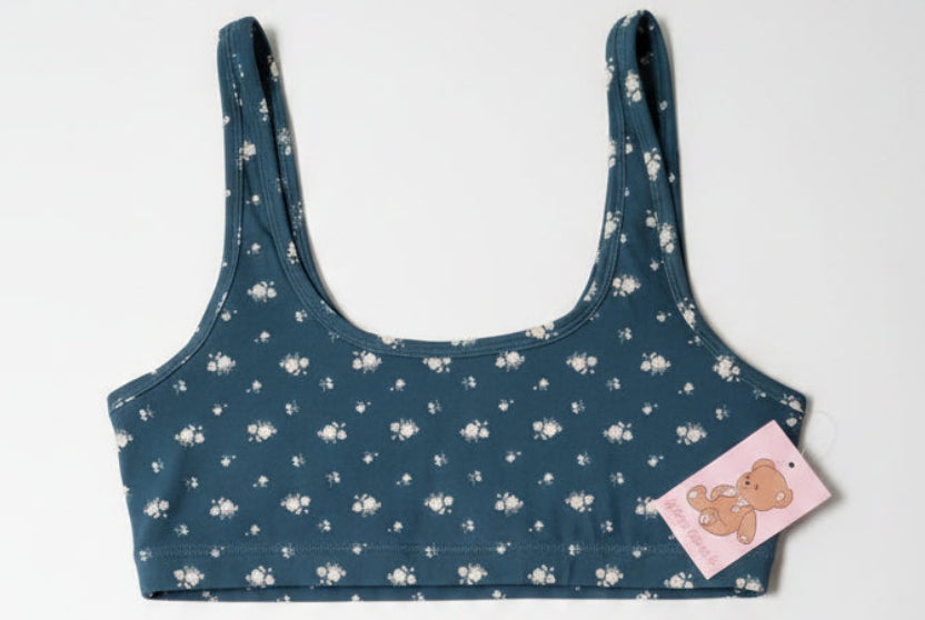HAPPY CAMP3R - Women's SM - Athleisure Bra Top in Midnight Blossom