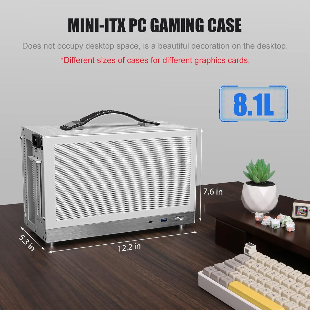 S300 - Mini-ITX PC Gaming Case - Front I/O USB 3.0 Type - C Port - SFX Power Supply 100-130mm - Cable Management System - luminum Mini-ITX Motherboard Small Portable PC Case, White $119.00 (New Open Box)