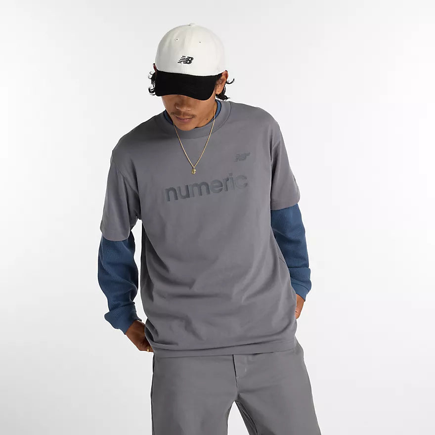 New Balance Numeric Cotton T-Shirt Castlerock Size: L