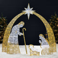 Best Choice Products 6' Lighted 2D Christmas Nativity Scene Outdoor Decor w/ Twinkling LED Lights
