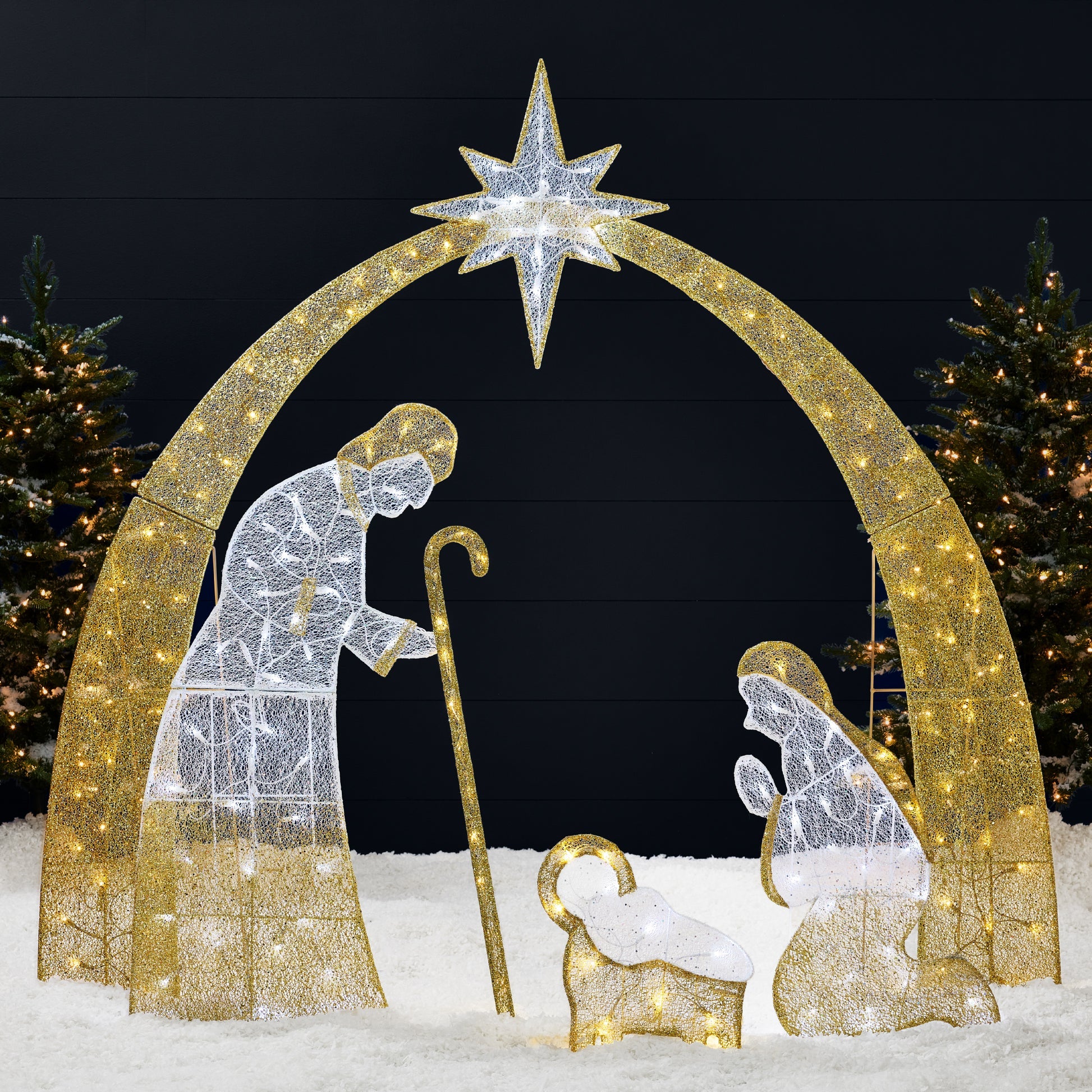 Best Choice Products 6' Lighted 2D Christmas Nativity Scene Outdoor Decor w/ Twinkling LED Lights