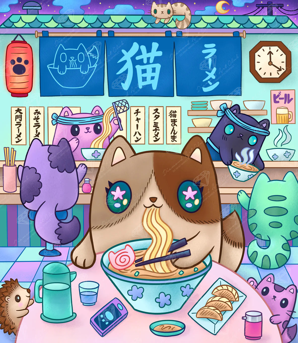Diamond Art Club Neko Ramen 22" x 22"