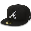 *Atlanta Braves New Era Black and White Basic 59FIFTY Fitted, 7 1/4