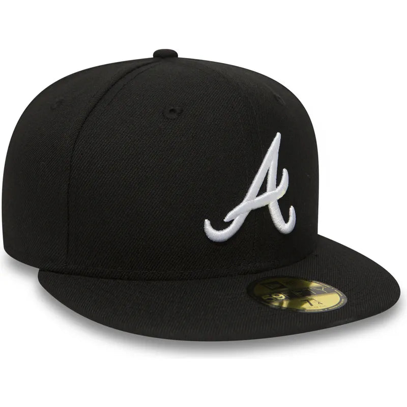 *Atlanta Braves New Era Black and White Basic 59FIFTY Fitted, 7 1/4