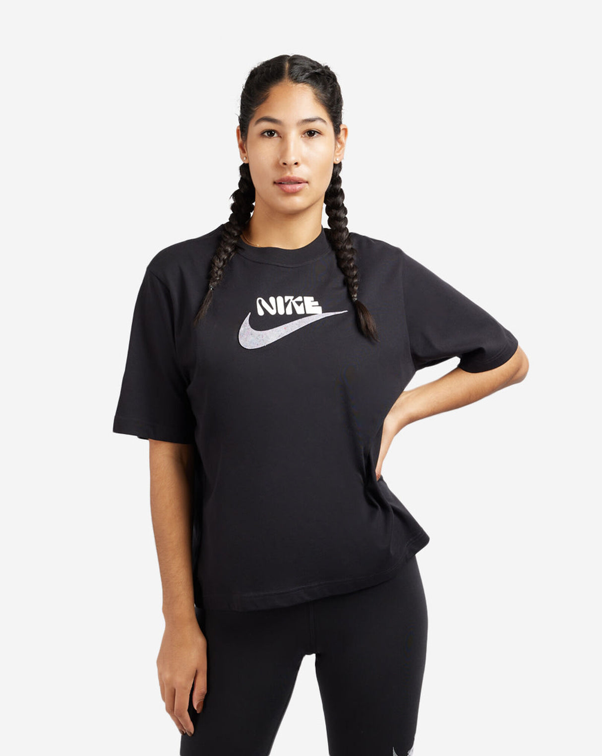 Nike W NSW Tee Boxy Fw Fiber-Black -New with Tags