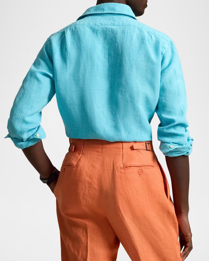 Polo Ralph Lauren Men's Classic-Fit Slub Linen Button-Down Shirt - Perfect TU - Size Small