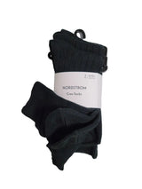 NORDSTROM | Men | 3 Pair Ribbed Crew Socks | Black | 6-12.5