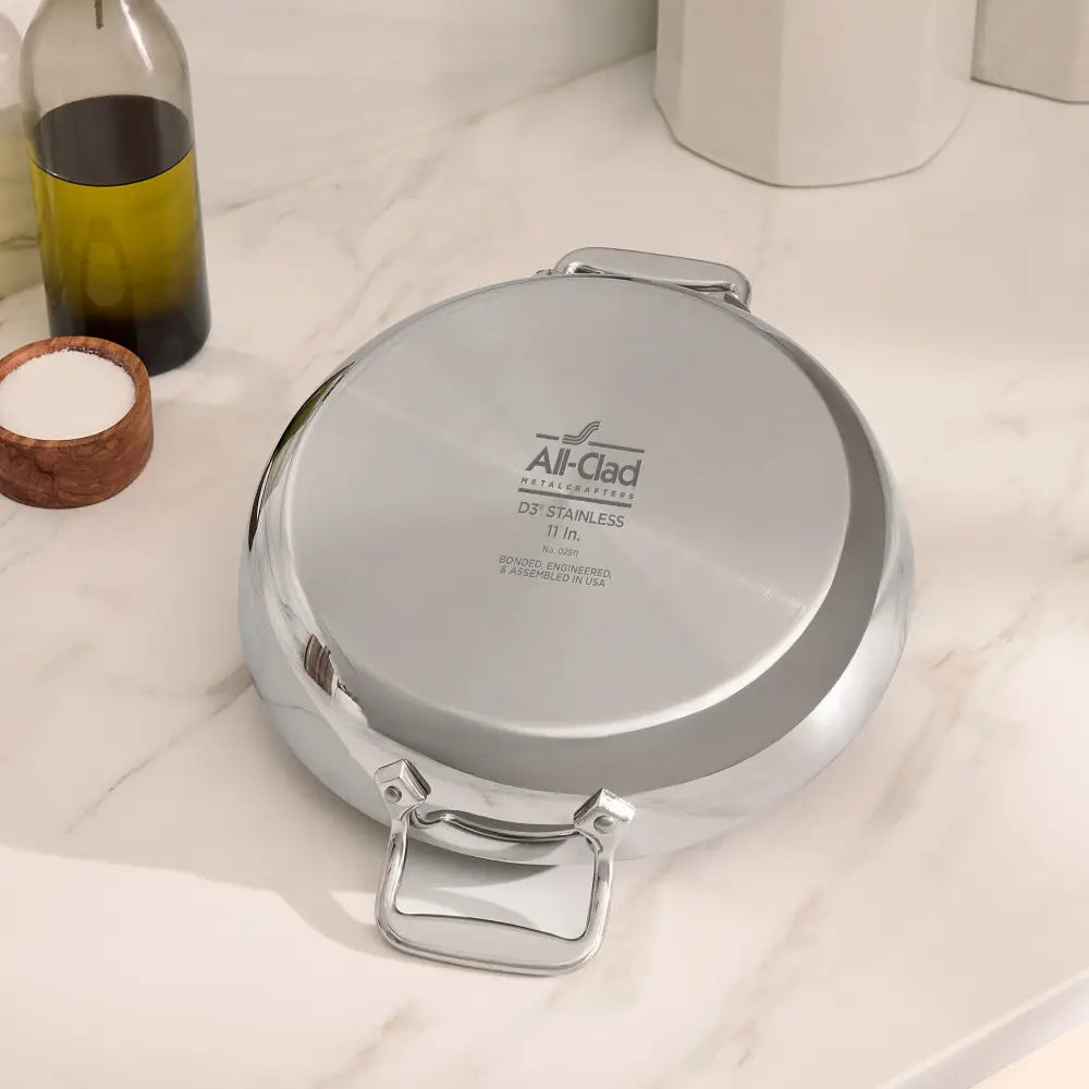 D3 Stainless 3-ply Bonded Cookware, All Purpose Pan with lid, 11 inch