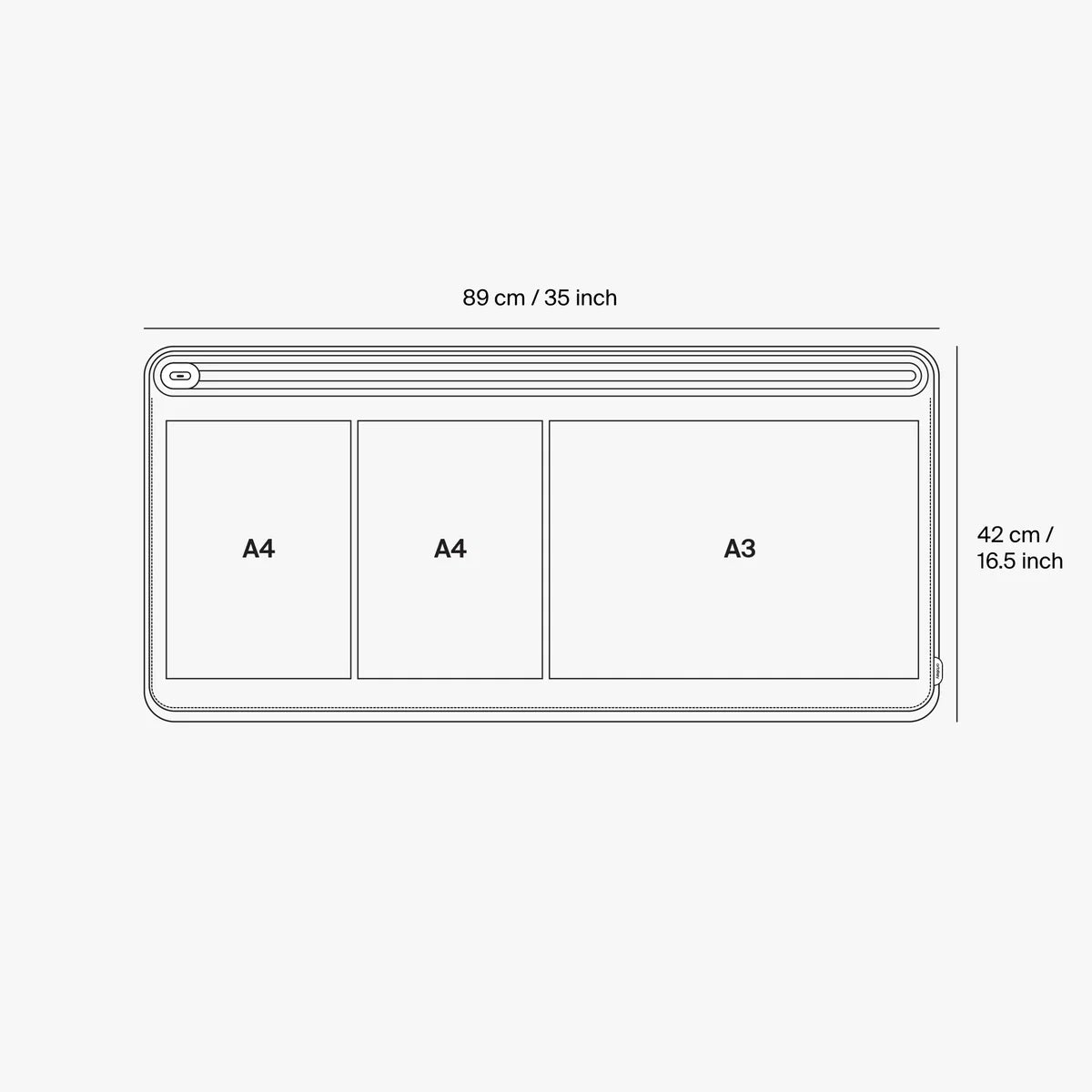 ORBITKEY Desk Mat - Black, 35" x 16.5"