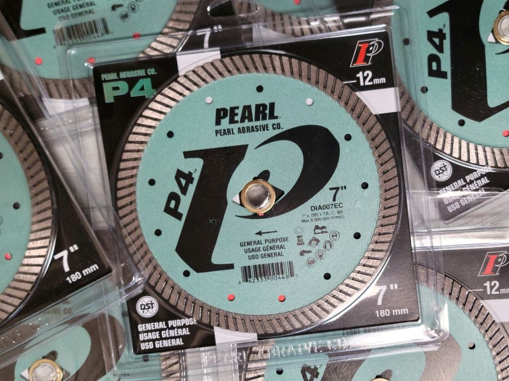 Pearl Abrasive P4 DIA007EC General Purpose Flat Core Turbo Blade 7 x .080 x 7/8, ◊, 5/8