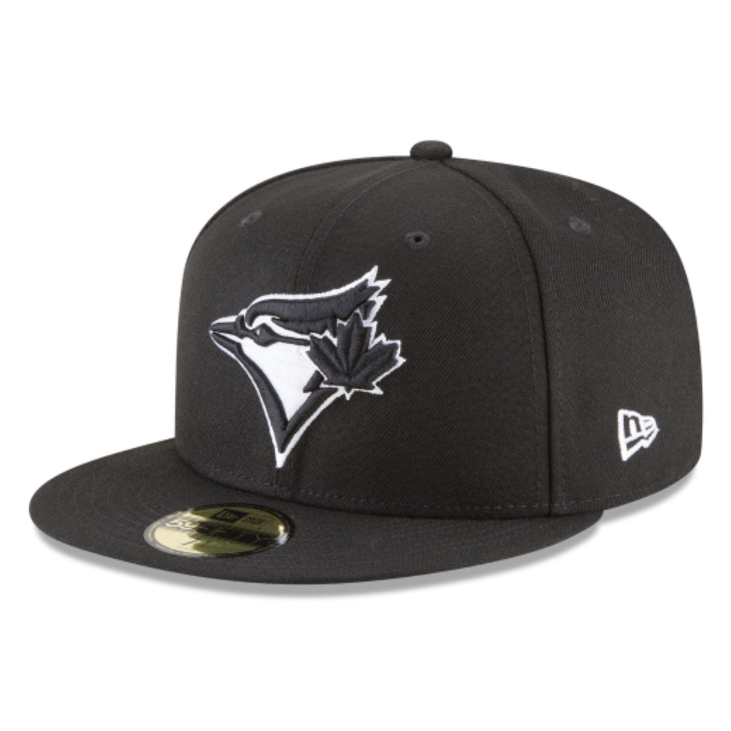 *Toronto Blue Jays 59FIFTY Fitted MLB Baseball Hat - Black & White, Men's 7 1/4