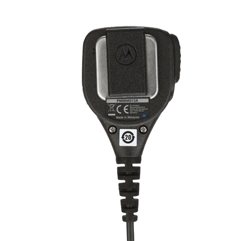 Motorola PMMN4013 Remote Speaker Microphone with Ear Jack, Coiled Cord and Swivel Clothing Clip Intrinsically Safe