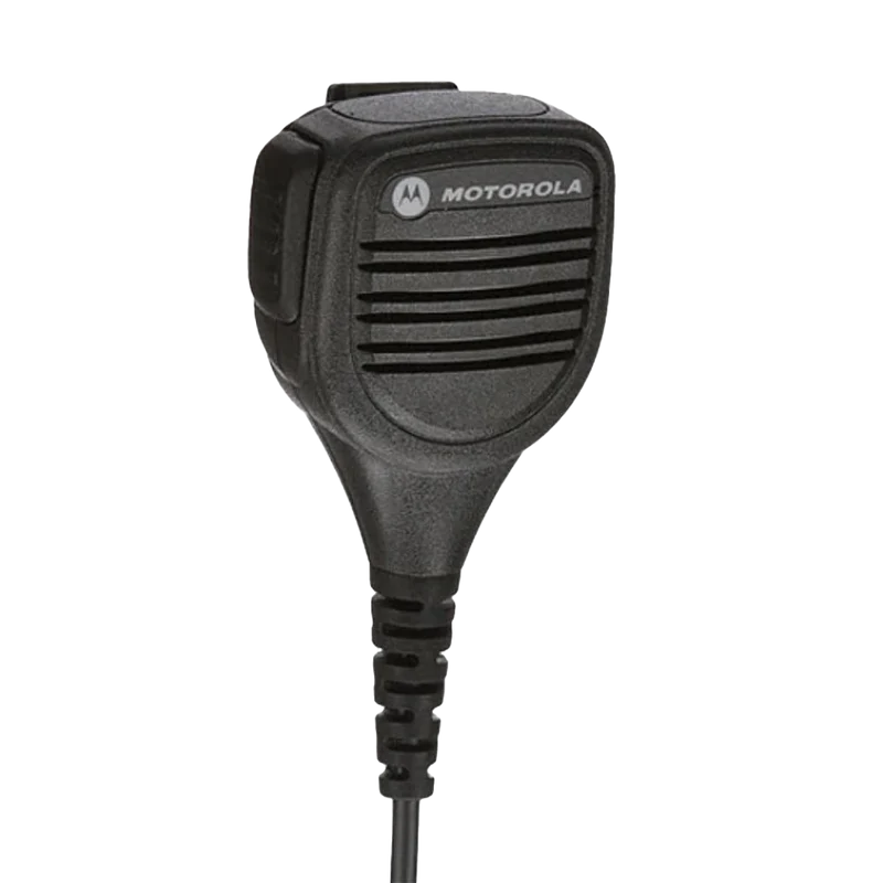 Motorola PMMN4013 Remote Speaker Microphone with Ear Jack, Coiled Cord and Swivel Clothing Clip Intrinsically Safe