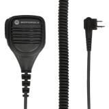 Motorola PMMN4013 Remote Speaker Microphone with Ear Jack, Coiled Cord and Swivel Clothing Clip Intrinsically Safe