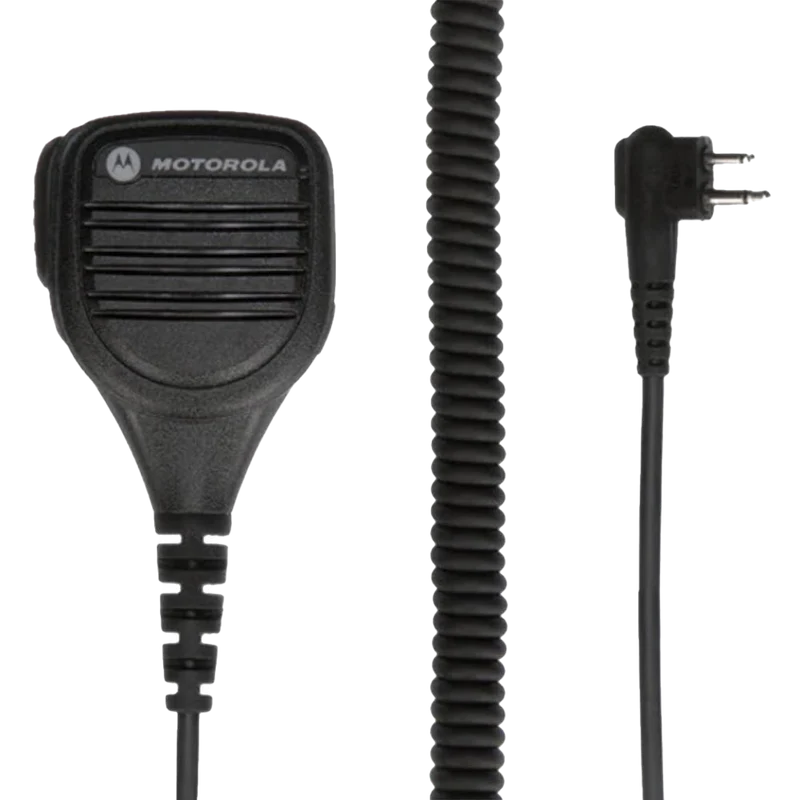 Motorola PMMN4013 Remote Speaker Microphone with Ear Jack, Coiled Cord and Swivel Clothing Clip Intrinsically Safe