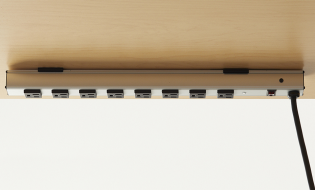SitOnIt - Eight-Outlet Vertical Surge Power Strip in Aluminum Housing 19"