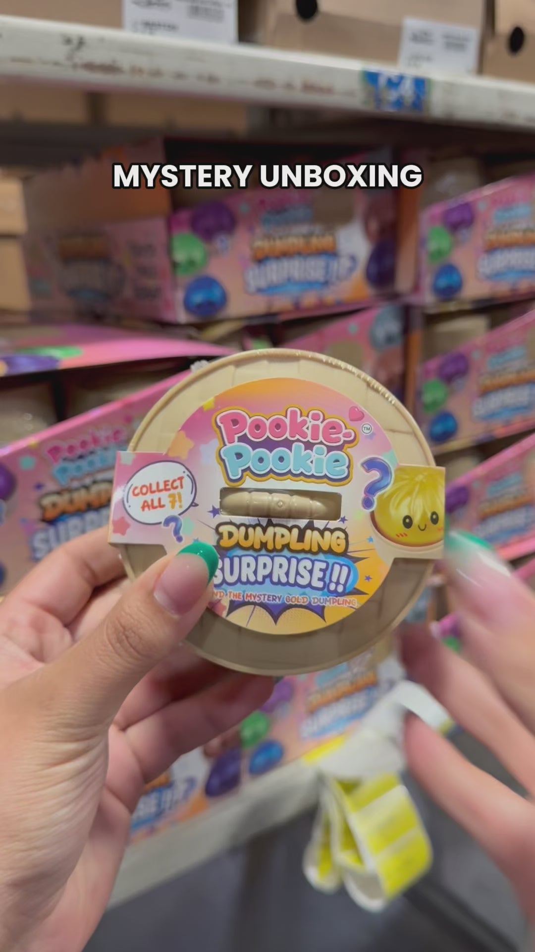 Pookie-Pookie Surprise Dumpling Metallic Mystery Toy – Random Color Collectible Figure, Rare Gold Chance, Party Favor Gift