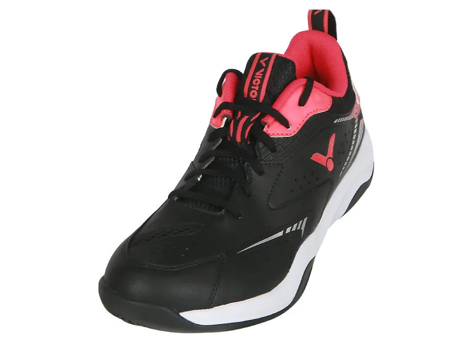 Victor A230 CD Badminton Shoes - (Black Onyx/ Azalea Red, M9.5/W11)