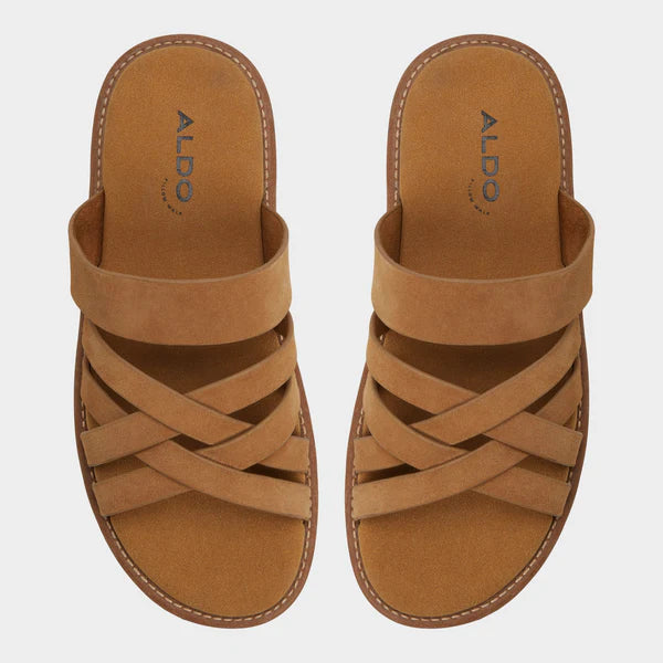 Aldos Men's Haniff Strappy Flat Sandal - Camel - Size 10.5