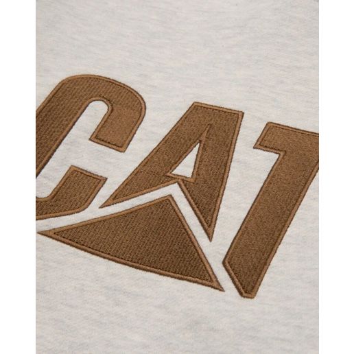 CAT Workwear Men's Caterpillar Trademark Hooded Sweatshirt - Cream Heather - 3XL