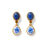Qing Bottle Lariat Necklace and Qing Bottle Floral Drop Earrings