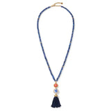 Qing Bottle Lariat Necklace and Qing Bottle Floral Drop Earrings