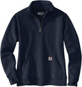 Carhartt Women's (XL) Navy Relaxed Fit Midweight Quarter Zip Mock Neck Sweatshirt