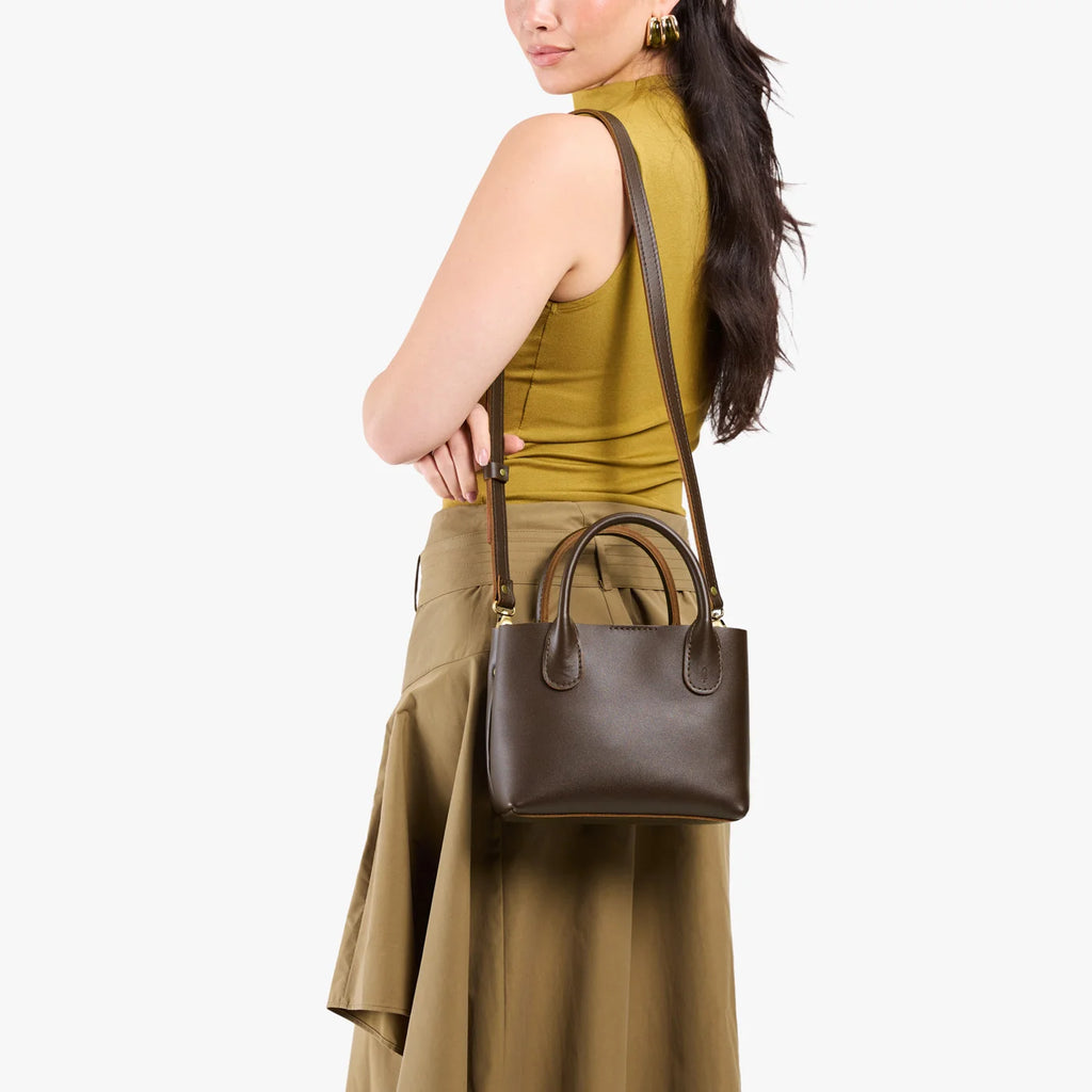 Portland Leather Raindrop Crossbody Bag - Grizzly