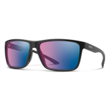 SMITH OPTICS Riptide with ChromaPop Polarchromic Glass Lenses in Matte Black Frame with Rose Blue Mirror Lens