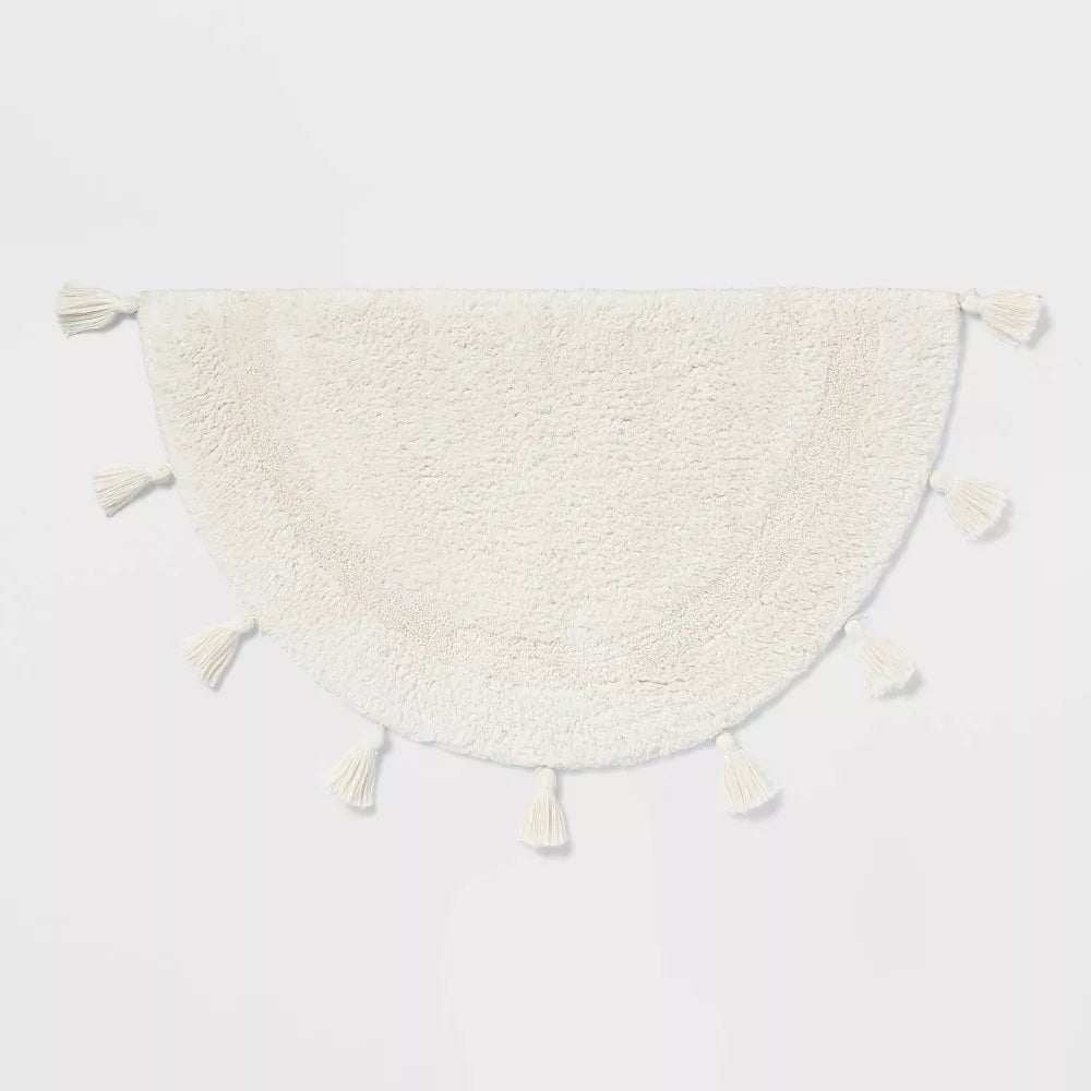 18"x32" Half Moon Bath Rug with Tassels - Threshold™ (Cream)