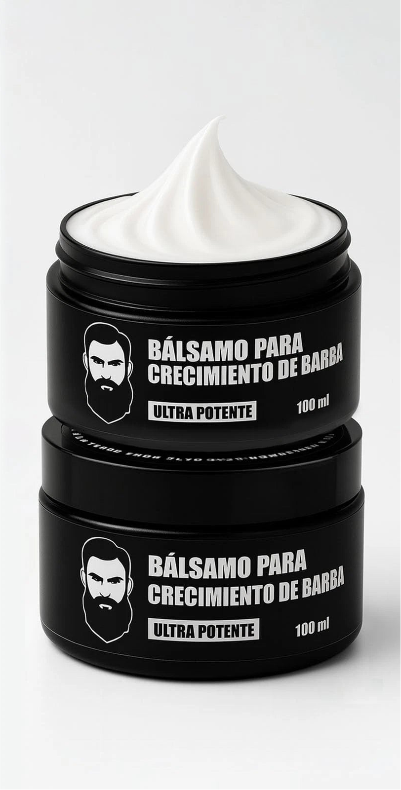 Men's Balsamo Para Crecimiento De Barba ULTRA POTENTE for Thicker, Fuller Beard Growth - 1 Jar 100ml