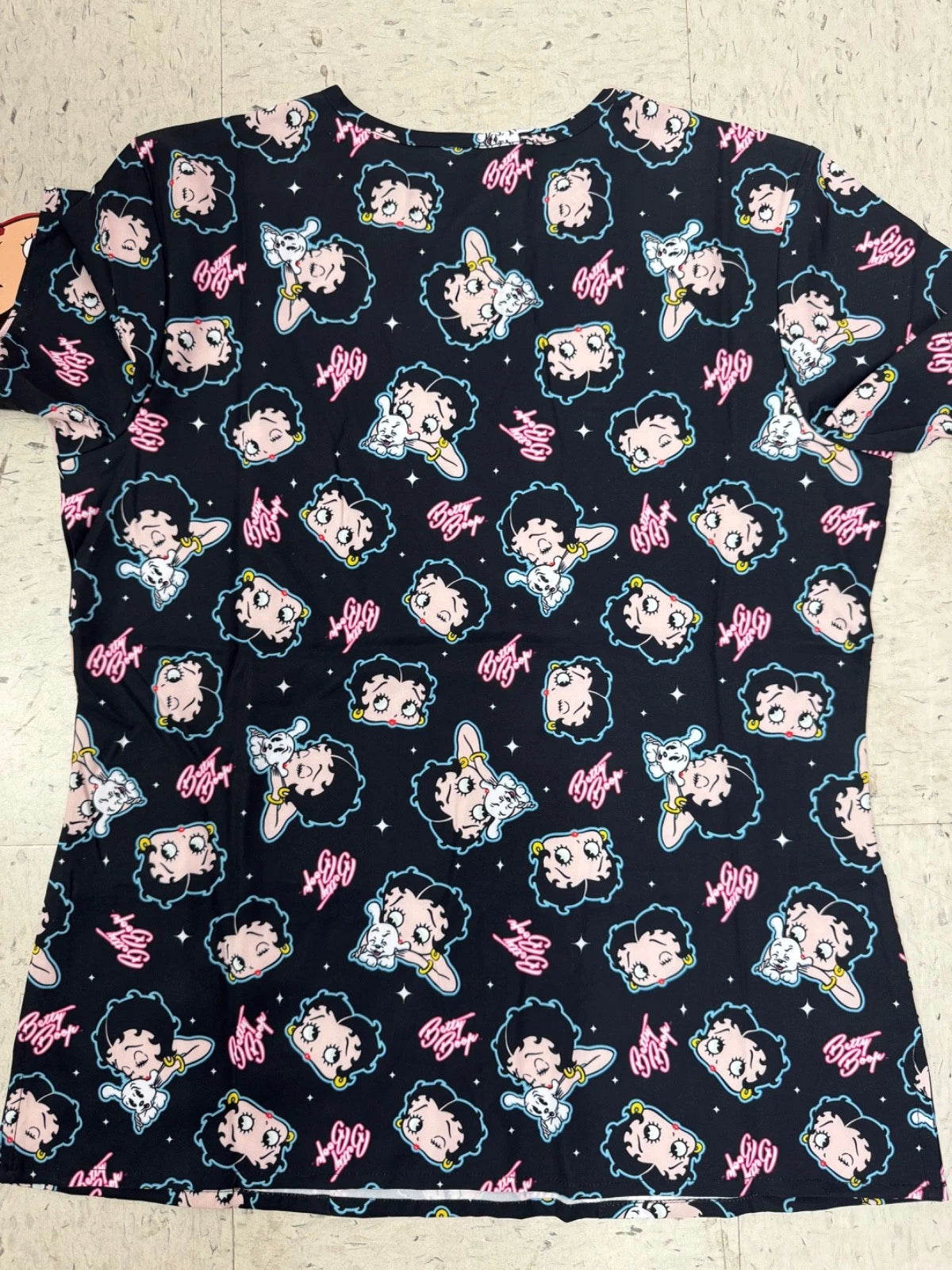 COCO brand Betty Boop Women's Scrub Top With Pockets