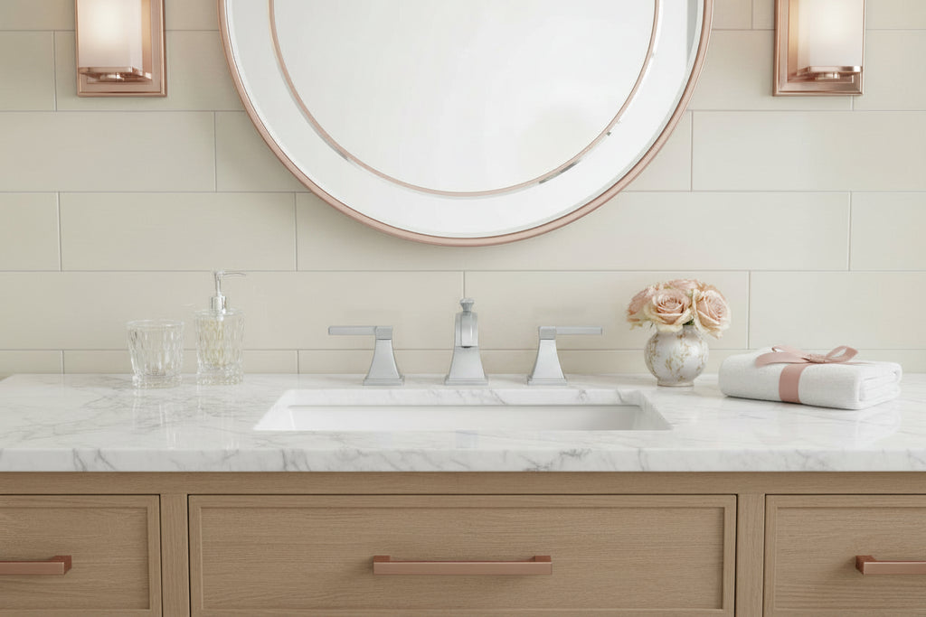 SIGNATURE HARDWARE Pinecrest Lever Handles for Widespread Faucet in Polished Chrome - Handles Only!