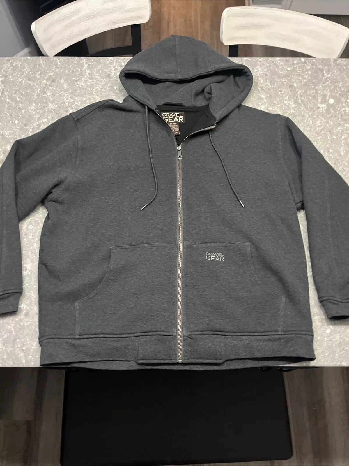 Gravel Gear Men's Hooded Thermal-Lined Sweatshirt, Heather Gray,Size MD