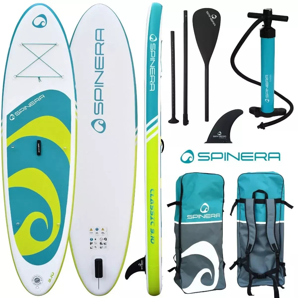 Spinera Classic 9'10'' SUP Stand Up Paddle Board Inflatable All-Round White