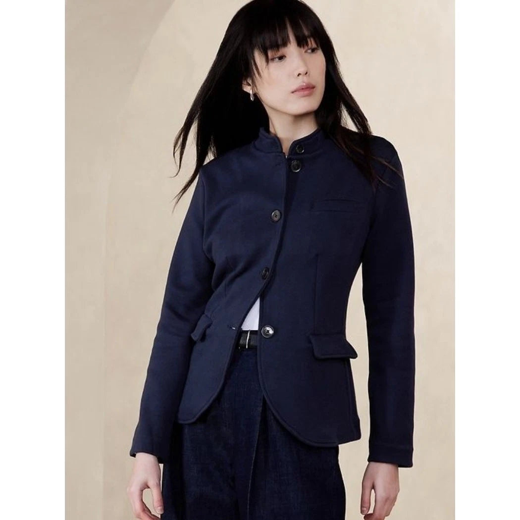 Banana Republic Navy Knit Pique Blazer Career  SIZE MEDIUM