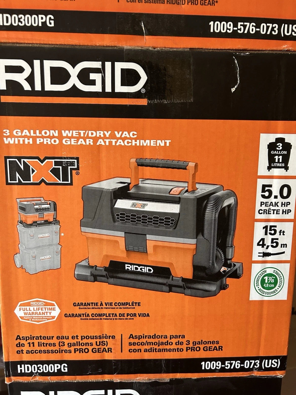 Ridgid 3 Gallon 5.0 Peak HP NXT Wet/Dry Shop Vacuum with Filter NEW