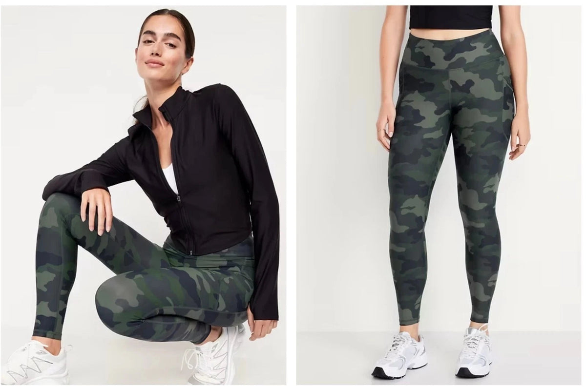 NEW Old Navy Womens Powersoft Full Length Pocket High Waisted Camo Leggings M