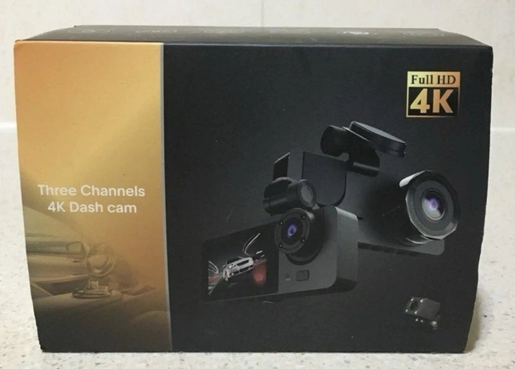 4K UHD 3-Channel Dash Cam - Front, Interior & Rear