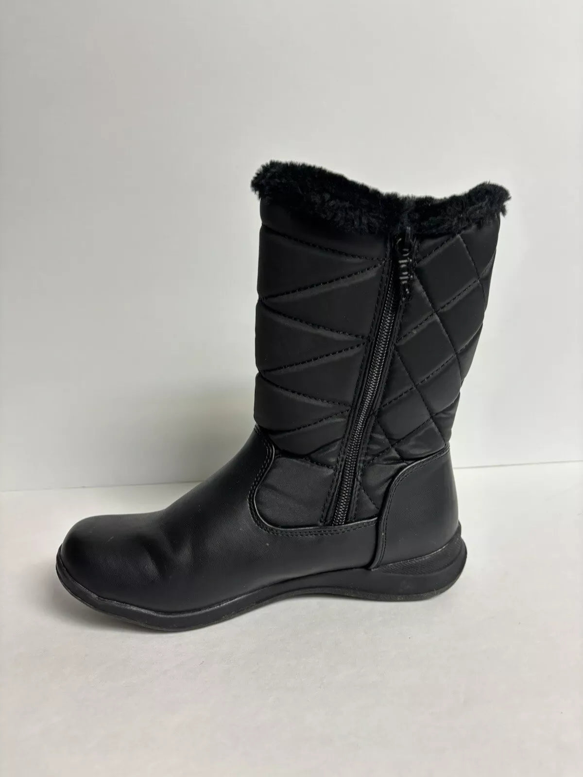 Totes Womens Jackie Black Snow Boots Size 9 (7783723)