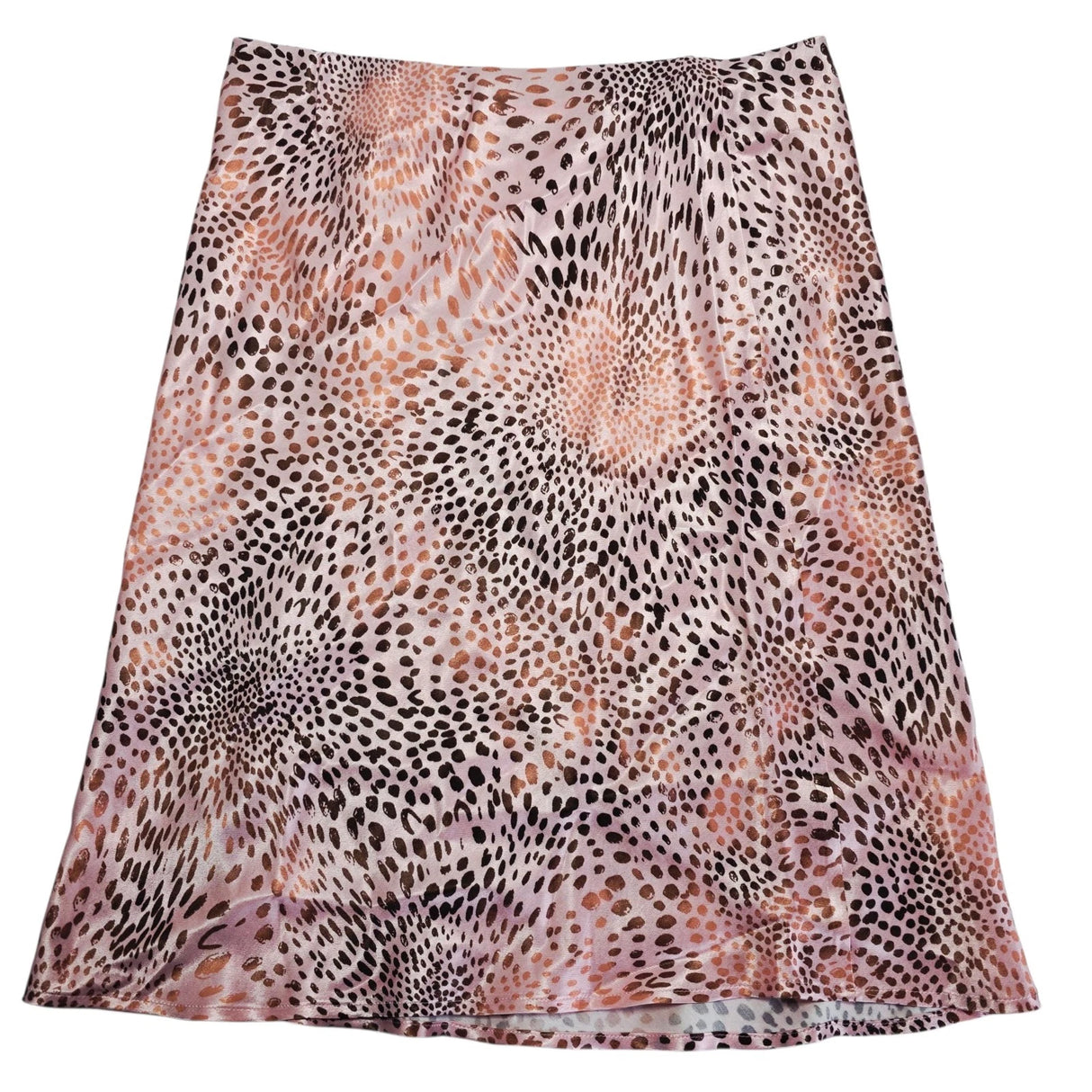 Anthropologie Pink Leopard Print Viscose A-Line Midi Skirt - Size: XL