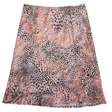 Anthropologie Pink Leopard Print Viscose A-Line Midi Skirt - Size: XL