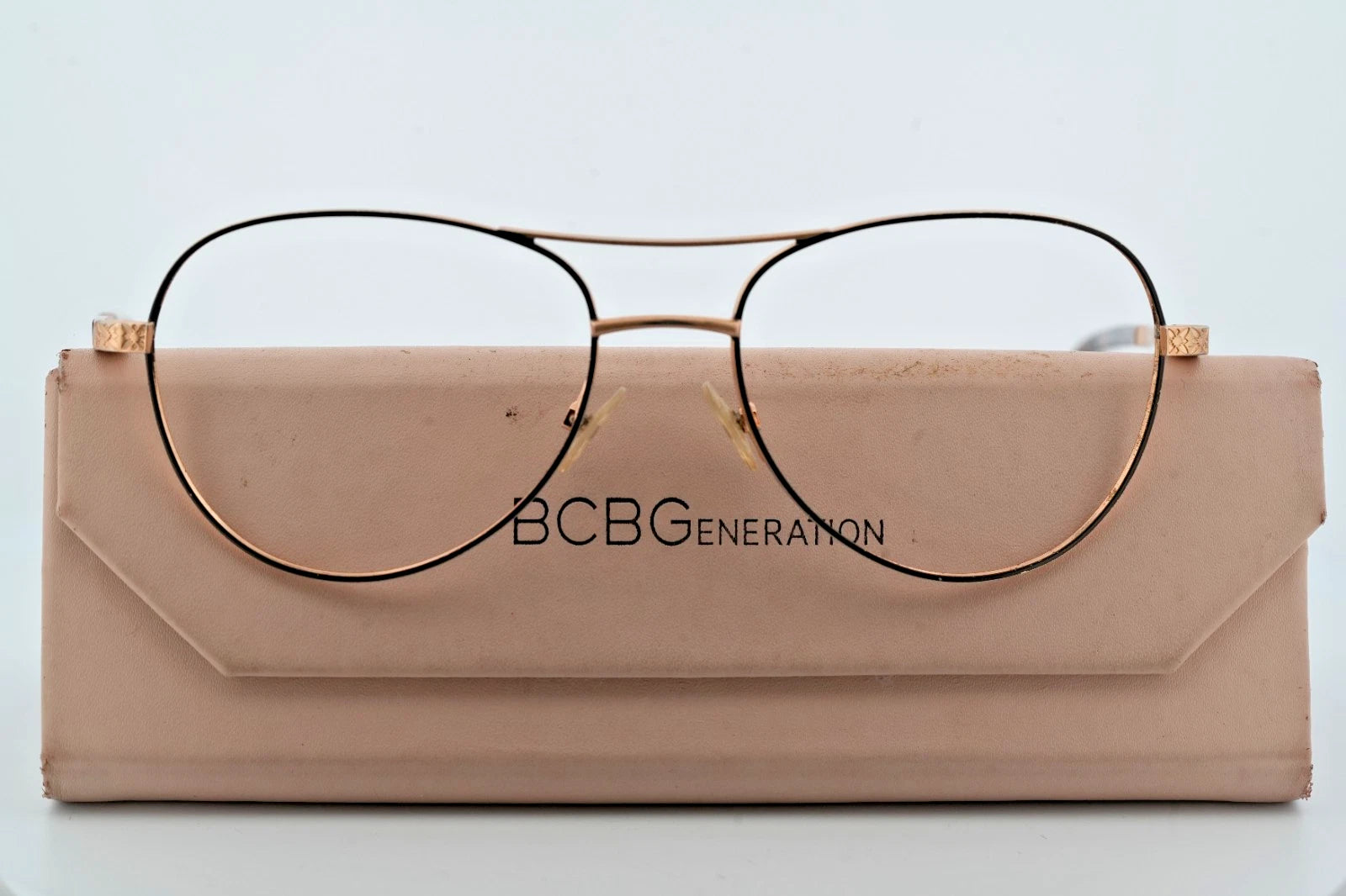 BCBGeneration Spicy Black Eyeglasses Frames Full Rim Metal Aviator 54-17-135