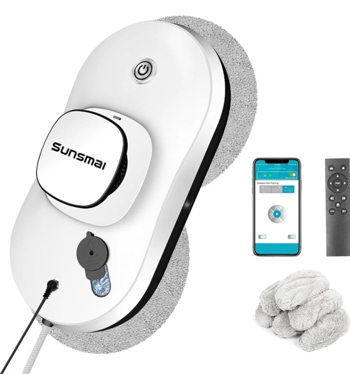SUNSMAI Smart Window Cleaning Robot Window Cleaner w/ Auto Water Spray SWLR0001
